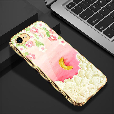 iPhone 8 / 7 Cover - Floral Series - Premium Electroplated Shutterproof Case Soft Silicon Borders Case