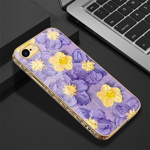 iPhone 8 / 7 Cover - Floral Series - Premium Electroplated Shutterproof Case Soft Silicon Borders Case