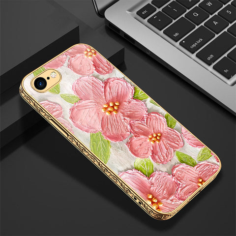 iPhone 8 / 7 Cover - Floral Series - Premium Electroplated Shutterproof Case Soft Silicon Borders Case