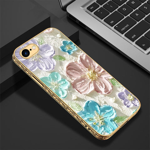 iPhone 8 / 7 Cover - Floral Series - Premium Electroplated Shutterproof Case Soft Silicon Borders Case