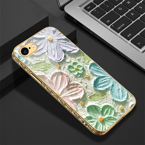 iPhone 8 / 7 Cover - Floral Series - Premium Electroplated Shutterproof Case Soft Silicon Borders Case