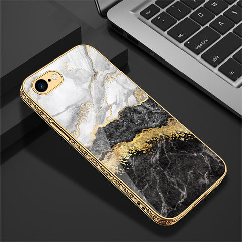 iPhone 8 / 7 Cover - Colorful Marble Series - Premium Electroplated Shutterproof Case Soft Silicon Borders Case