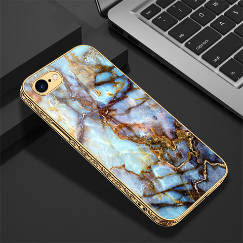 iPhone 8 / 7 Cover - Colorful Marble Series - Premium Electroplated Shutterproof Case Soft Silicon Borders Case