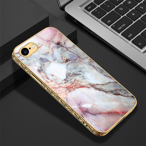 iPhone 8 / 7 Cover - Colorful Marble Series - Premium Electroplated Shutterproof Case Soft Silicon Borders Case