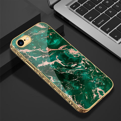 iPhone 8 / 7 Cover - Colorful Marble Series - Premium Electroplated Shutterproof Case Soft Silicon Borders Case