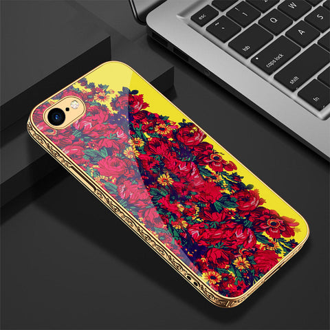 iPhone 8 / 7 Cover - Floral Series - Premium Electroplated Shutterproof Case Soft Silicon Borders Case