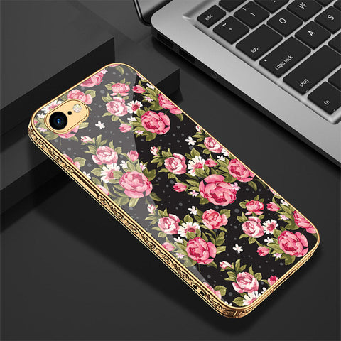 iPhone 8 / 7 Cover - Floral Series - Premium Electroplated Shutterproof Case Soft Silicon Borders Case