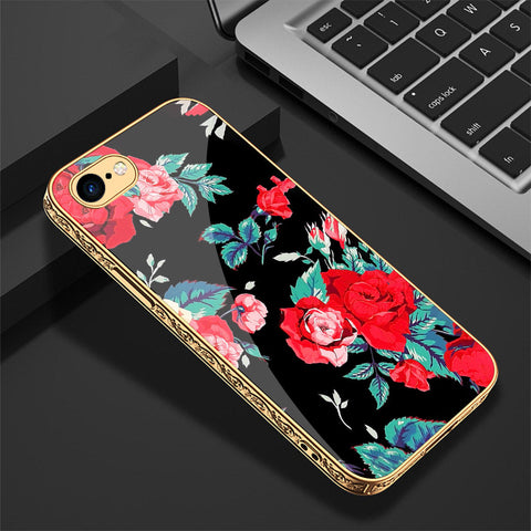 iPhone 8 / 7 Cover - Floral Series - Premium Electroplated Shutterproof Case Soft Silicon Borders Case