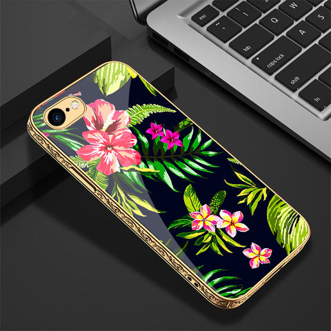 iPhone 8 / 7 Cover - Floral Series - Premium Electroplated Shutterproof Case Soft Silicon Borders Case