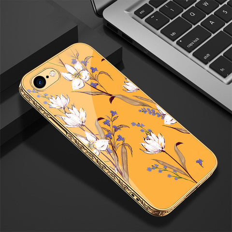 iPhone 8 / 7 Cover - Floral Series - Premium Electroplated Shutterproof Case Soft Silicon Borders Case