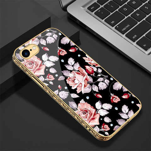 iPhone 8 / 7 Cover - Floral Series - Premium Electroplated Shutterproof Case Soft Silicon Borders Case