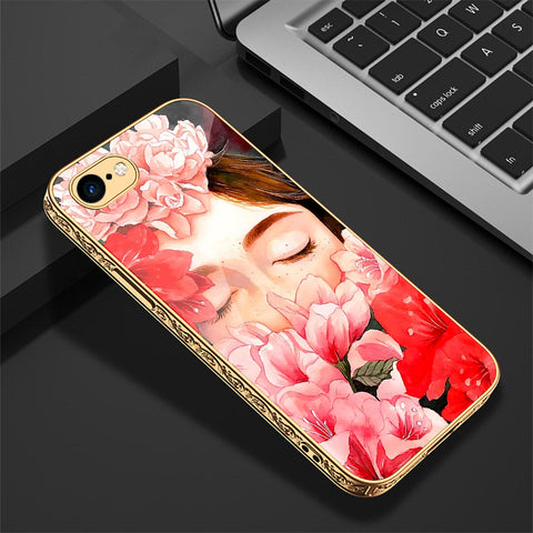 iPhone 8 / 7 Cover - Floral Series - Premium Electroplated Shutterproof Case Soft Silicon Borders Case