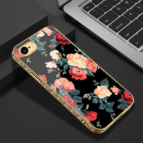 iPhone 8 / 7 Cover - Floral Series 2 - Premium Electroplated Shutterproof Case Soft Silicon Borders Case