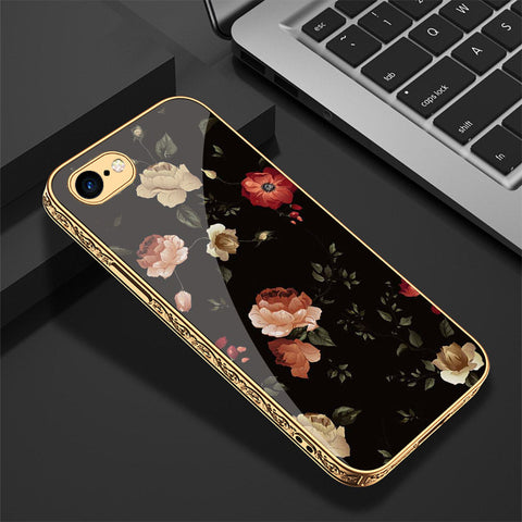 iPhone 8 / 7 Cover - Floral Series 2 - Premium Electroplated Shutterproof Case Soft Silicon Borders Case