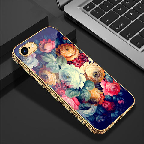 iPhone 8 / 7 Cover - Floral Series 2 - Premium Electroplated Shutterproof Case Soft Silicon Borders Case