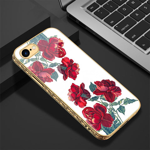 iPhone 8 / 7 Cover - Floral Series 2 - Premium Electroplated Shutterproof Case Soft Silicon Borders Case