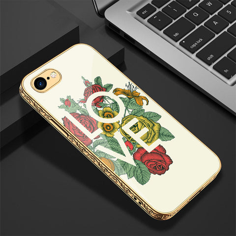 iPhone 8 / 7 Cover - Floral Series 2 - Premium Electroplated Shutterproof Case Soft Silicon Borders Case