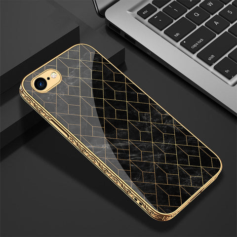 iPhone 8 / 7 Cover - Black Marble Series - Premium Electroplated Shutterproof Case Soft Silicon Borders Case