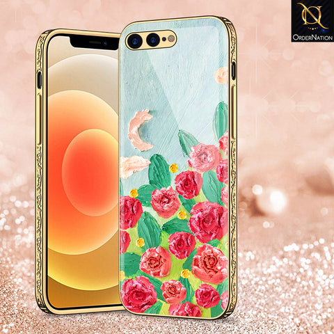 iPhone 8 Plus / 7 Plus Cover - Floral Series - Premium Electroplated Shutterproof Case Soft Silicon Borders Case