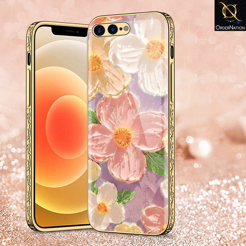 iPhone 8 Plus / 7 Plus Cover - Floral Series - Premium Electroplated Shutterproof Case Soft Silicon Borders Case