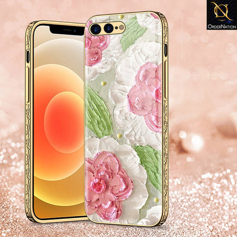 iPhone 8 Plus / 7 Plus Cover - Floral Series - Premium Electroplated Shutterproof Case Soft Silicon Borders Case