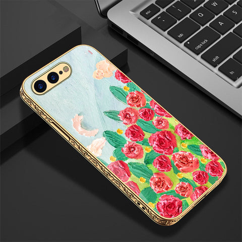 iPhone 8 Plus / 7 Plus Cover - Floral Series - Premium Electroplated Shutterproof Case Soft Silicon Borders Case