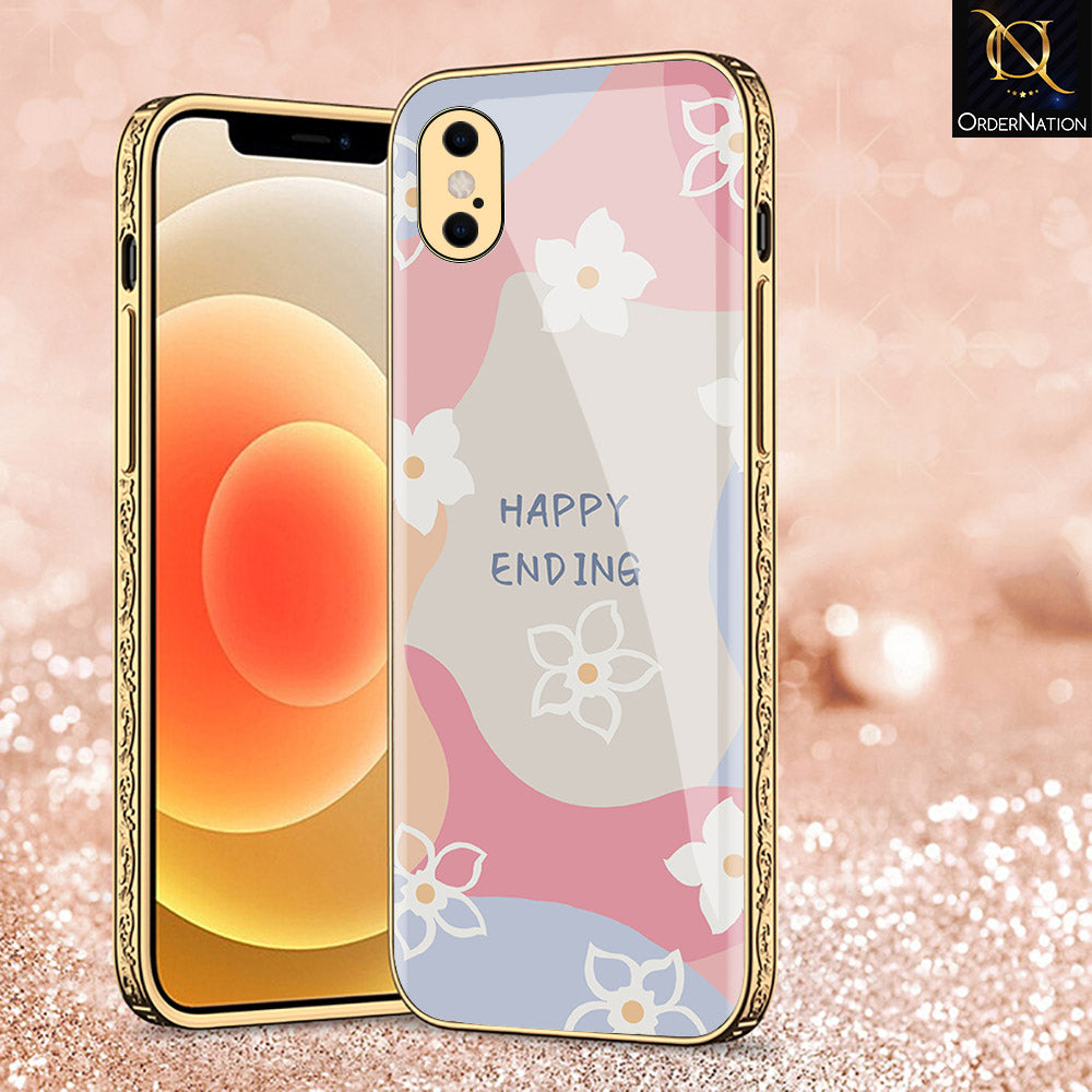 iPhone XS Max Cover - Happy Series - Premium Electroplated Shutterproof Case Soft Silicon Borders Case