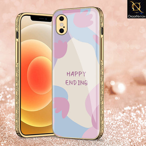 iPhone XS Max Cover - Happy Series - Premium Electroplated Shutterproof Case Soft Silicon Borders Case