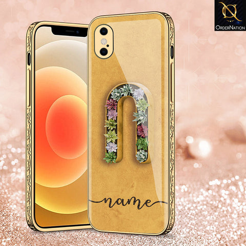 iPhone XS Max Cover - Personalized Alphabet Series - Premium Electroplated Shutterproof Case Soft Silicon Borders Case