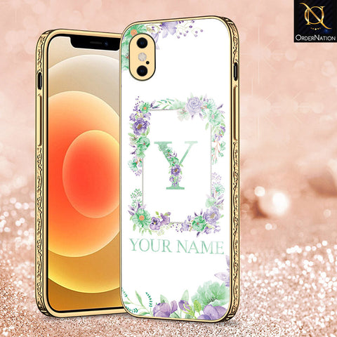 iPhone XS / X Cover - Personalized Alphabet Series - Premium Electroplated Shutterproof Case Soft Silicon Borders Case