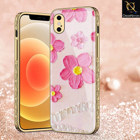 iPhone XS Max Cover - Floral Series - Premium Electroplated Shutterproof Case Soft Silicon Borders Case