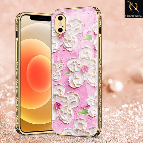 iPhone XS / X Cover - Floral Series - Premium Electroplated Shutterproof Case Soft Silicon Borders Case