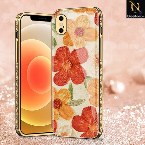 iPhone XS Max Cover - Floral Series - Premium Electroplated Shutterproof Case Soft Silicon Borders Case