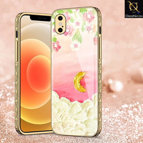 iPhone XS Max Cover - Floral Series - Premium Electroplated Shutterproof Case Soft Silicon Borders Case