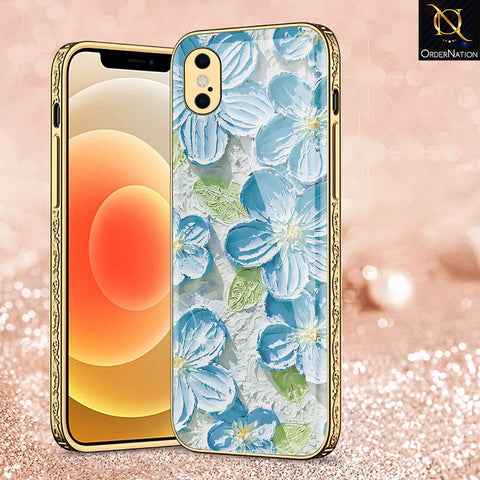 iPhone XS Max Cover - Floral Series - Premium Electroplated Shutterproof Case Soft Silicon Borders Case