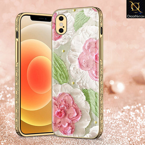 iPhone XS Max Cover - Floral Series - Premium Electroplated Shutterproof Case Soft Silicon Borders Case