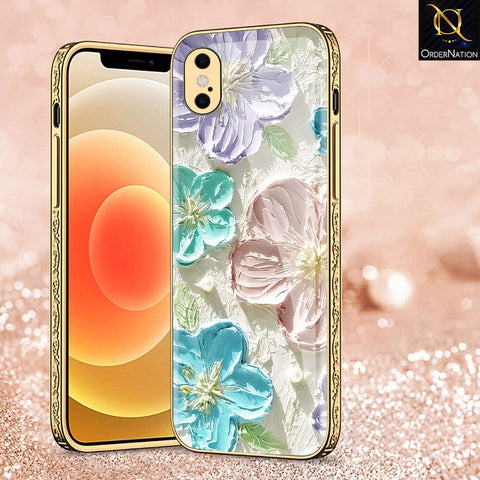 iPhone XS Max Cover - Floral Series - Premium Electroplated Shutterproof Case Soft Silicon Borders Case