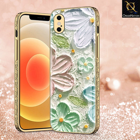 iPhone XS Max Cover - Floral Series - Premium Electroplated Shutterproof Case Soft Silicon Borders Case