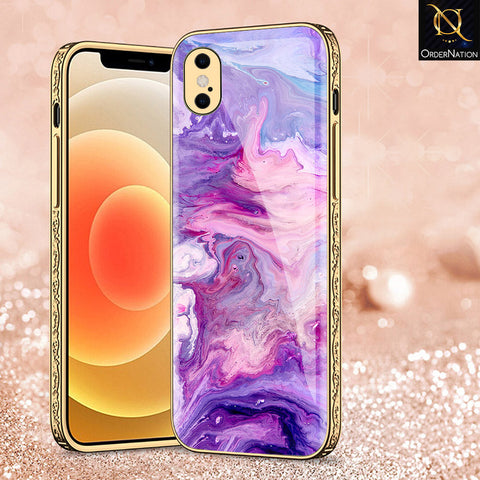 iPhone XS / X Cover - Colorful Marble Series - Premium Electroplated Shutterproof Case Soft Silicon Borders Case