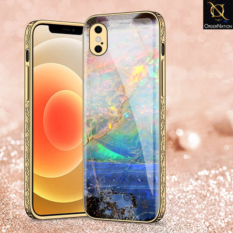 iPhone XS / X Cover - Colorful Marble Series - Premium Electroplated Shutterproof Case Soft Silicon Borders Case