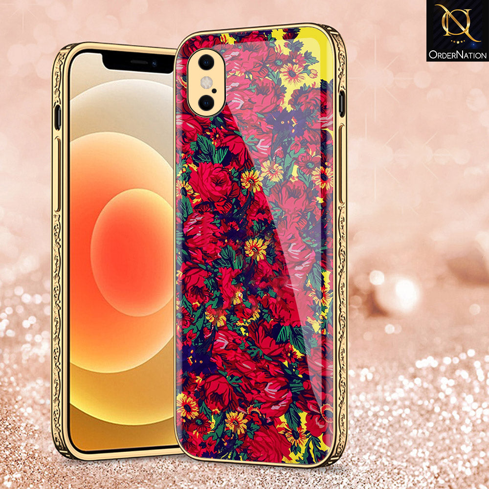 iPhone XS Max Cover - Floral Series - Premium Electroplated Shutterproof Case Soft Silicon Borders Case