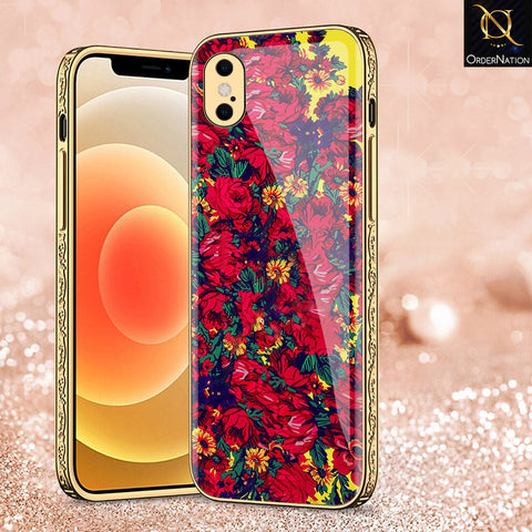 iPhone XS / X Cover - Floral Series - Premium Electroplated Shutterproof Case Soft Silicon Borders Case