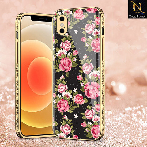 iPhone XS / X Cover - Floral Series - Premium Electroplated Shutterproof Case Soft Silicon Borders Case