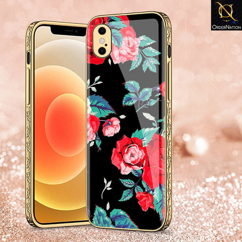 iPhone XS Max Cover - Floral Series - Premium Electroplated Shutterproof Case Soft Silicon Borders Case