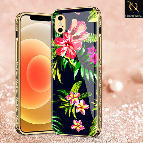 iPhone XS Max Cover - Floral Series - Premium Electroplated Shutterproof Case Soft Silicon Borders Case