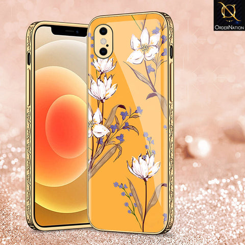 iPhone XS Max Cover - Floral Series - Premium Electroplated Shutterproof Case Soft Silicon Borders Case