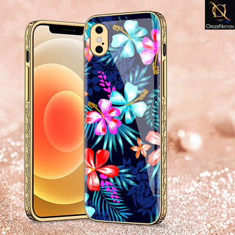 iPhone XS / X Cover - Floral Series - Premium Electroplated Shutterproof Case Soft Silicon Borders Case