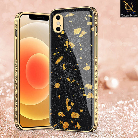 iPhone XS / X Cover - Black Marble Series - Premium Electroplated Shutterproof Case Soft Silicon Borders Case