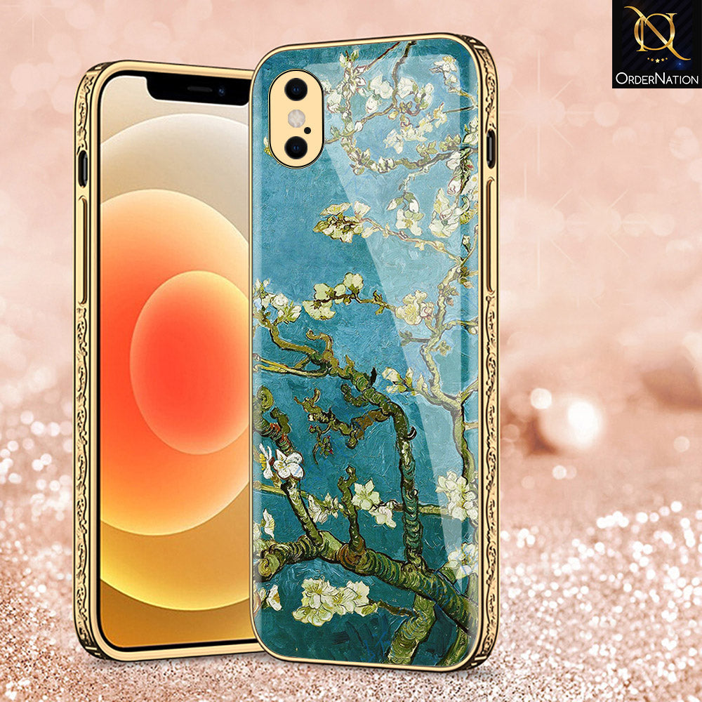 iPhone XS / X Cover - Floral Series 2 - Premium Electroplated Shutterproof Case Soft Silicon Borders Case