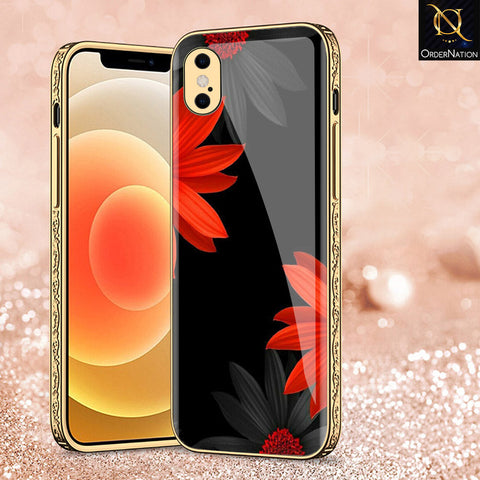 iPhone XS / X Cover - Floral Series 2 - Premium Electroplated Shutterproof Case Soft Silicon Borders Case